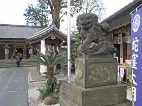 狛犬の奥には蛇窪神社の本殿